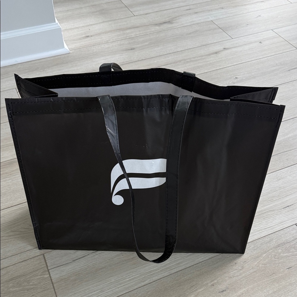 Large Black Fabletics Reusable Tote Bag with White Logo